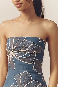 Flat White Strapless Mini Dress
