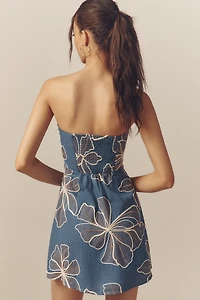 Flat White Strapless Mini Dress