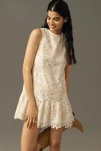 Arose Studio Ava Sleeveless Lace Shift Mini Dress