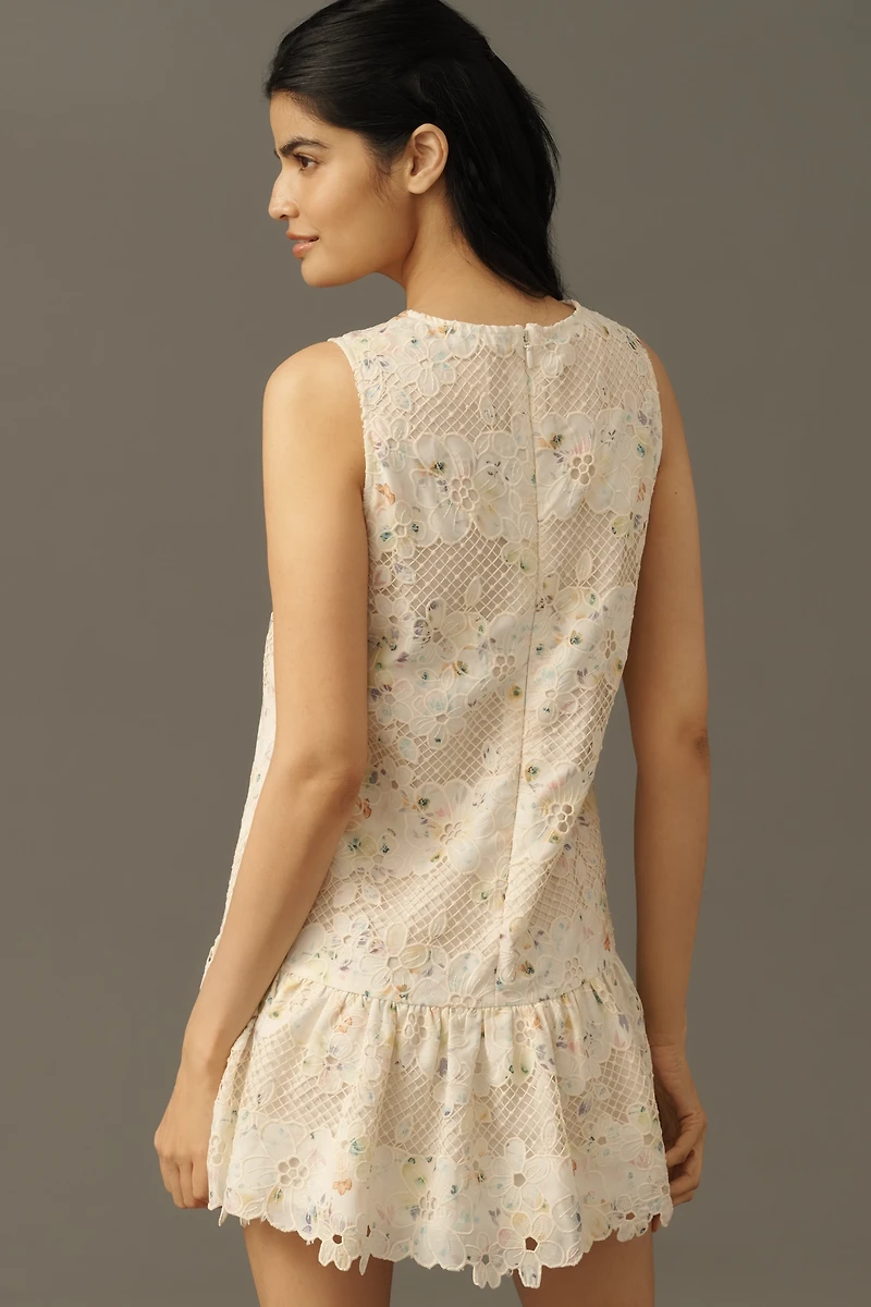Arose Studio Ava Sleeveless Lace Shift Mini Dress