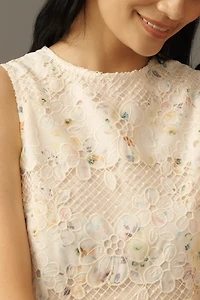 Arose Studio Ava Sleeveless Lace Shift Mini Dress