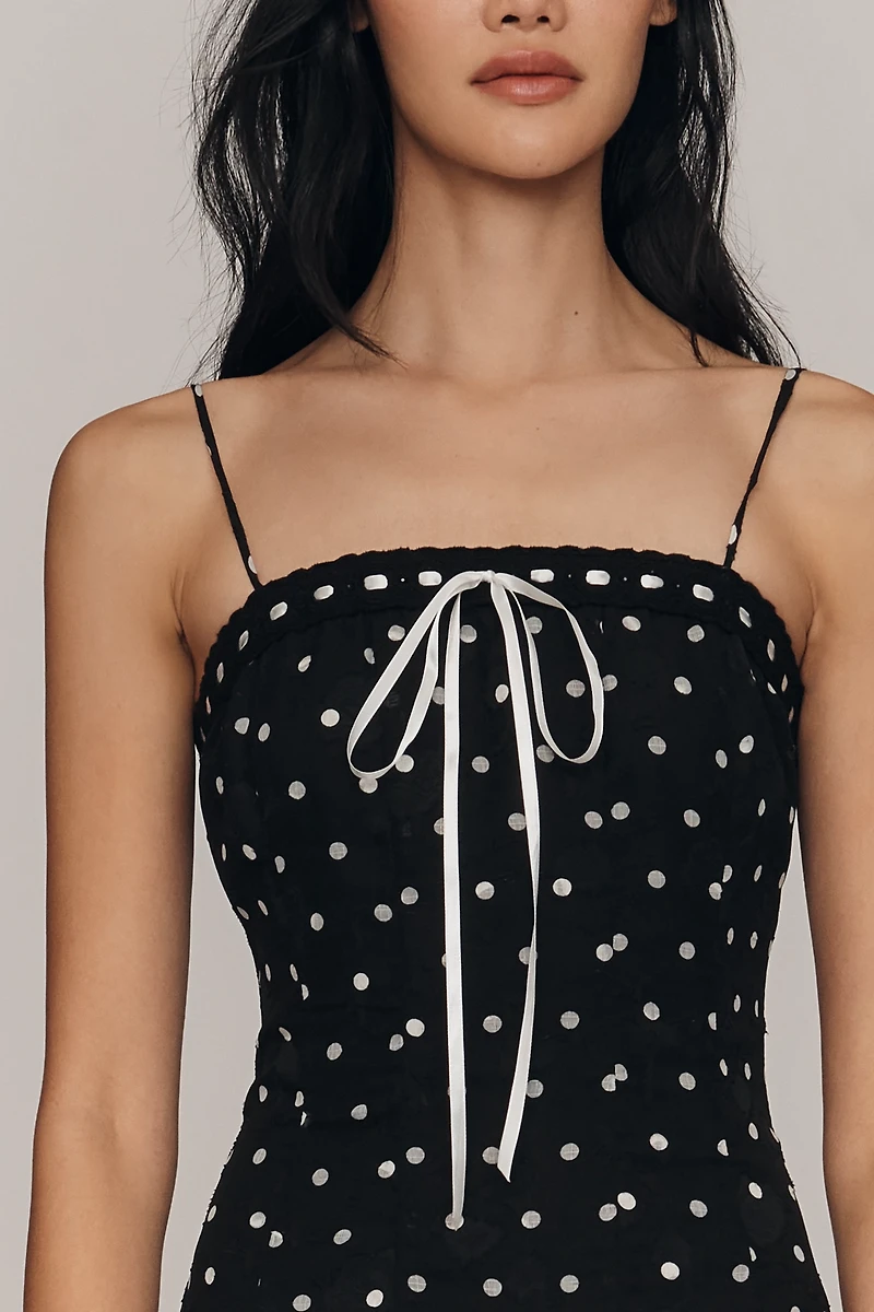 Arose Studio Brienne Square-Neck Midi Dress