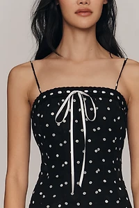 Arose Studio Brienne Square-Neck Midi Dress