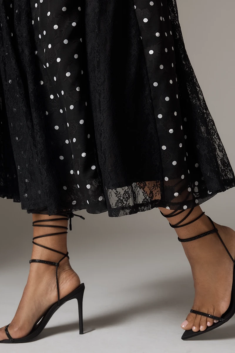 Arose Studio Brienne Square-Neck Midi Dress