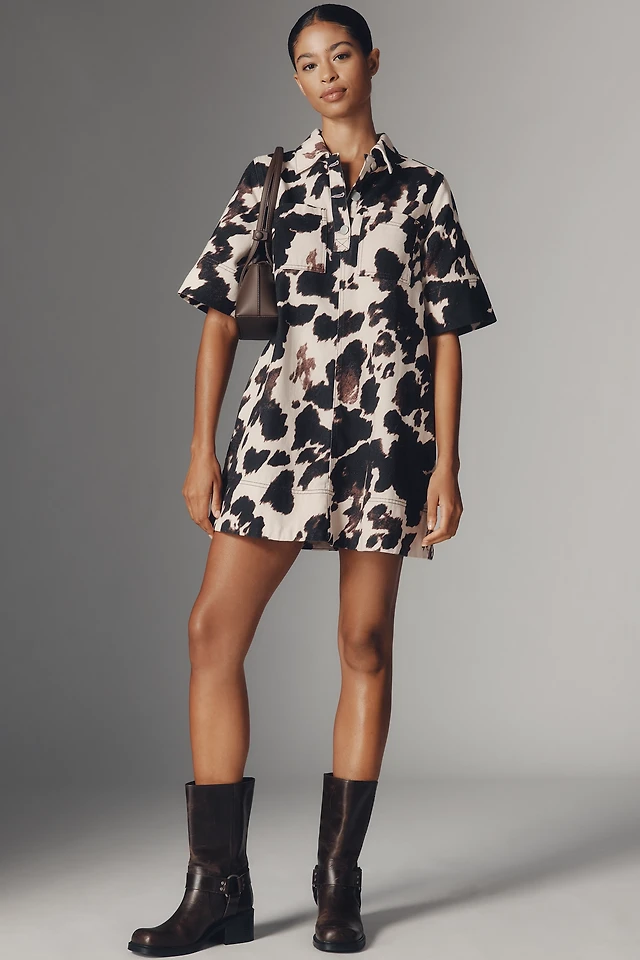 Maeve The Jeannie Short-Sleeve Denim A-Line Mini Dress by Maeve | Hawthorn Mall Maeve The Jeannie Short-Sleeve Denim A-Line Mini Dress by Maeve | Hawthorn Mall