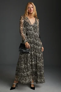 Marais Printed Chiffon Maxi Dress