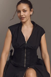 The Tommie Zip-Front Midi Dress