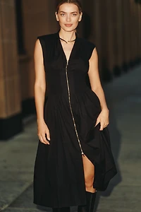 The Tommie Zip-Front Midi Dress
