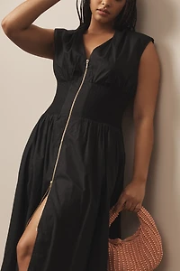The Tommie Zip-Front Midi Dress