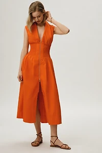 The Tommie Zip-Front Midi Dress