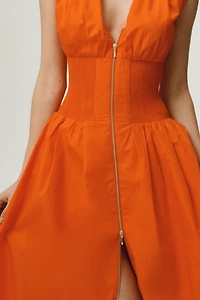 The Tommie Zip-Front Midi Dress