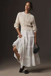 By Anthropologie Twofer Sweater Tiered Dress