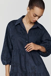 Maeve Bettina Corduroy Tiered Mini Shirtdress