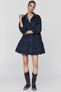 Maeve Bettina Corduroy Tiered Mini Shirtdress