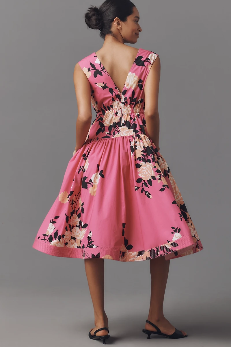 Hope for Flowers by Tracy Reese Sleeveless Plunge-Neck Midi Dress