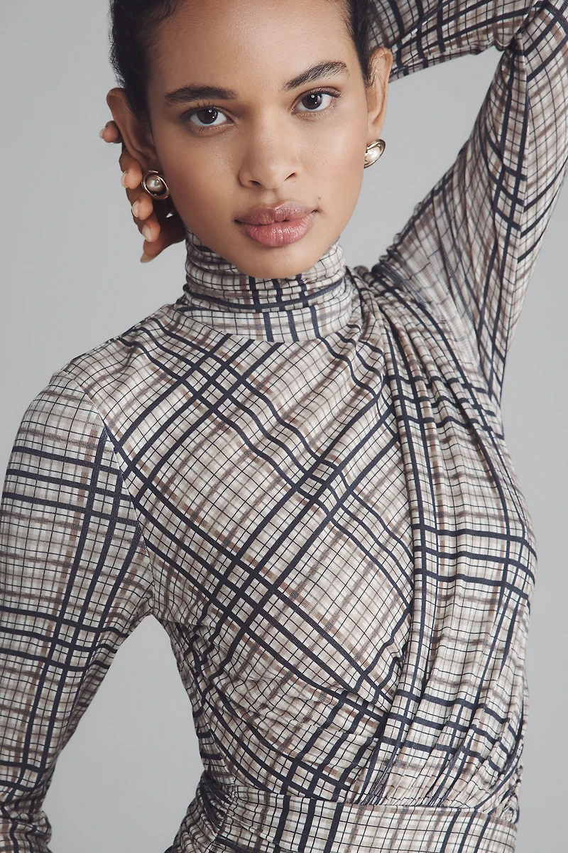 Hope for Flowers by Tracy Reese Plaid Jersey Wrap Dress