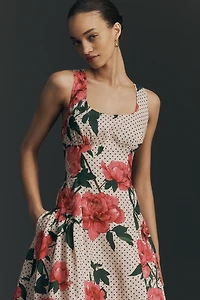 Hope for Flowers by Tracy Reese Sleeveless Linen A-Line Midi Dress