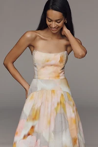 Hope for Flowers by Tracy Reese Strapless Linen Midi Dress