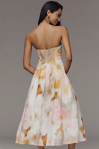 Hope for Flowers by Tracy Reese Strapless Linen Midi Dress