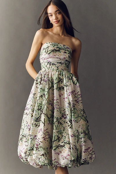 Hope for Flowers by Tracy Reese Strapless Bubble-Hem Midi Dress