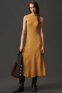 By Anthropologie Mock-Neck Knit Midi Dress