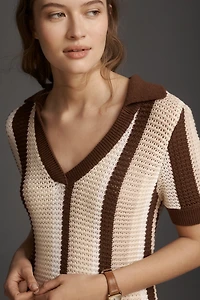 Maeve Collared Knit Mini Dress