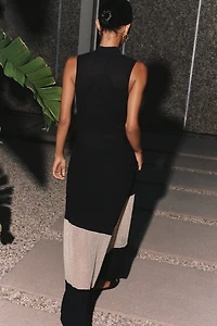 By Anthropologie Sheer Panel Midi Dress