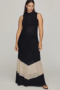 By Anthropologie Sheer Panel Midi Dress