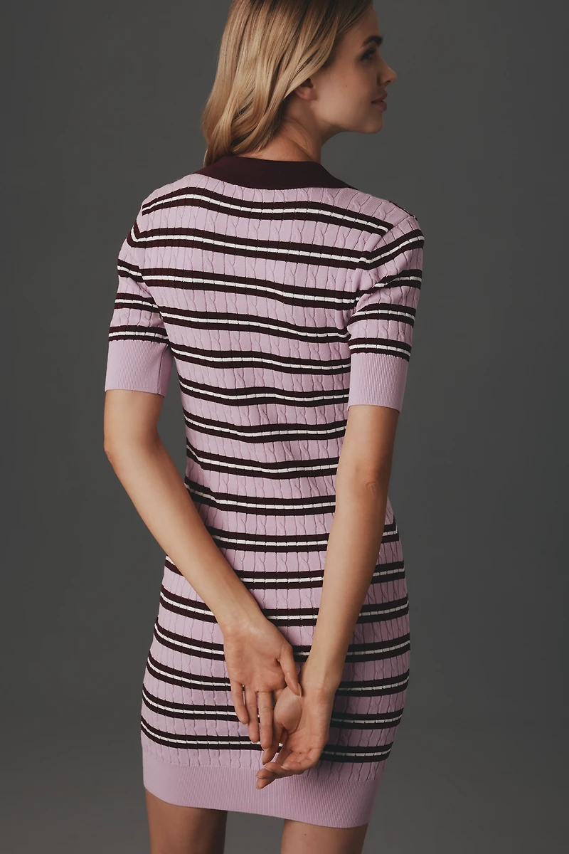 Good American Short-Sleeve Polo Sweater Mini Dress