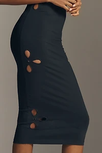 Good American Short Sleeve Crew Neck Dress