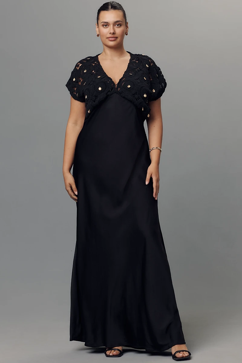 Never Fully Dressed Elodie Plus Crochet Maxi Dress