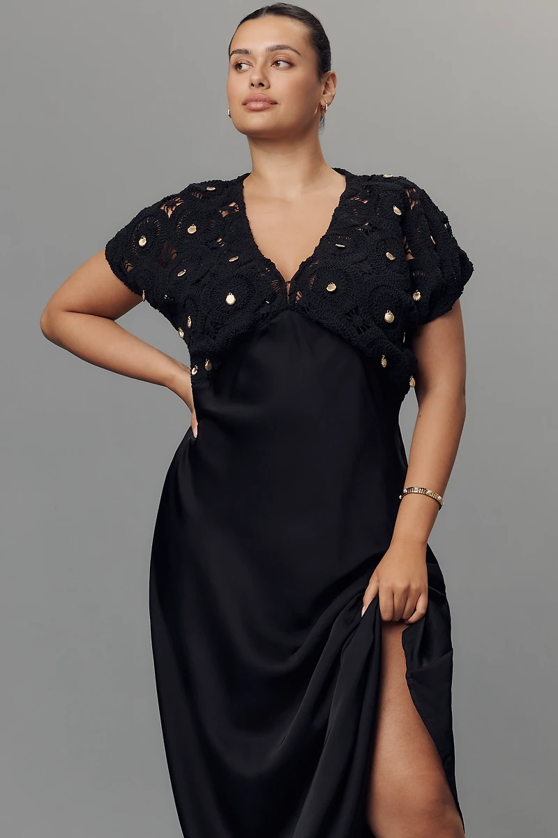 Never Fully Dressed Elodie Plus Crochet Maxi Dress