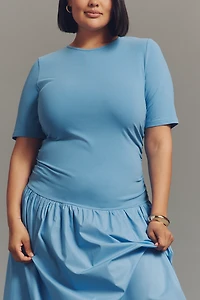 Never Fully Dressed Grace Short-Sleeve Drop-Waist Maxi Dress