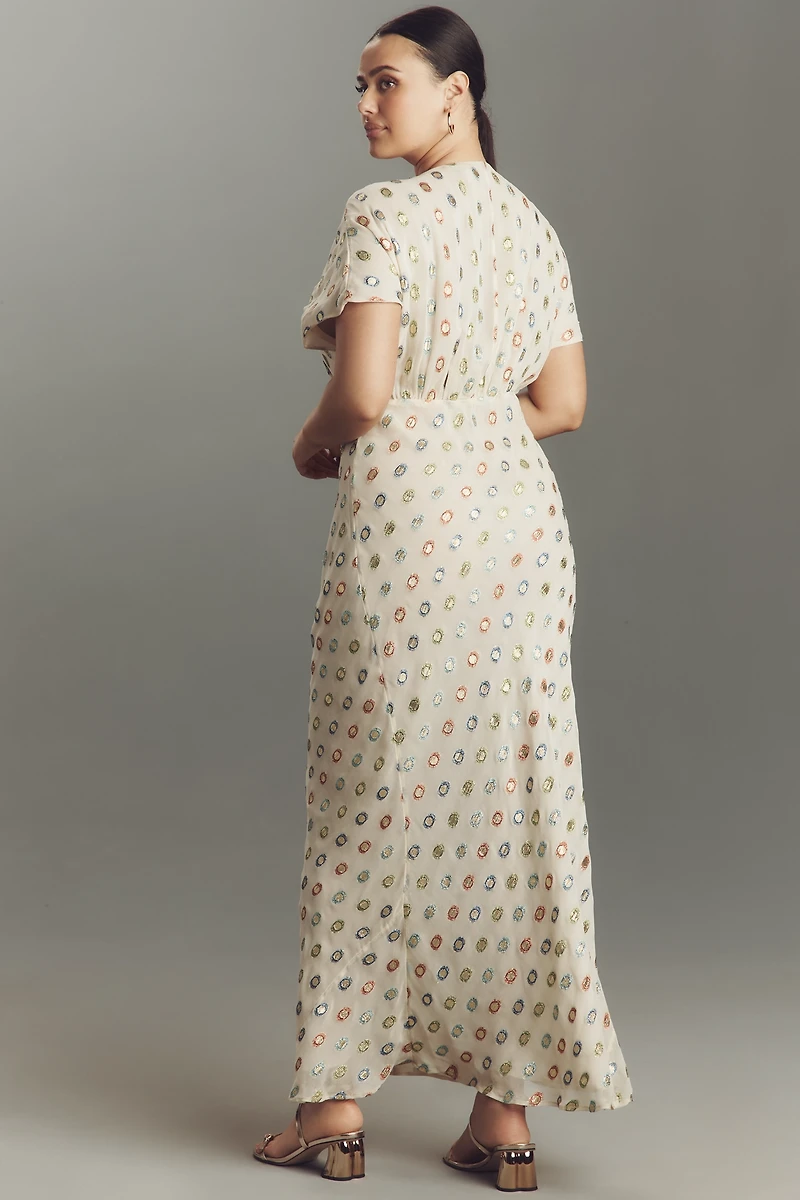 Never Fully Dressed Elodie Foil Maxi Dress