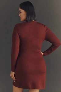 Never Fully Dressed Long-Sleeve Studded Mini Dress