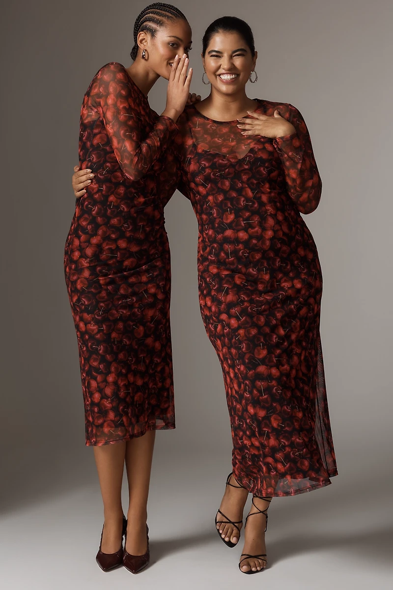 Never Fully Dressed Cherry Mesh Maxi Dress