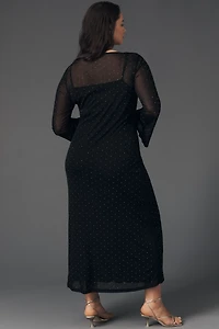 Never Fully Dressed Long-Sleeve Mesh Midi Dress