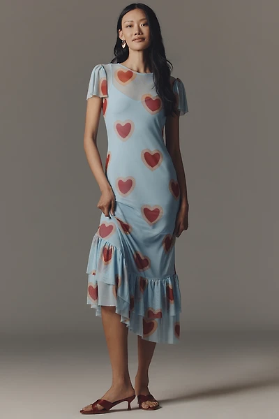 Never Fully Dressed Blue Heart Midi Dress