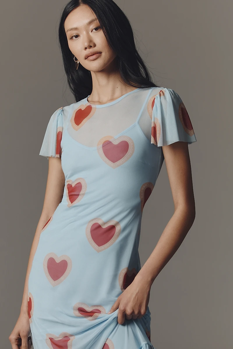 Never Fully Dressed Blue Heart Midi Dress