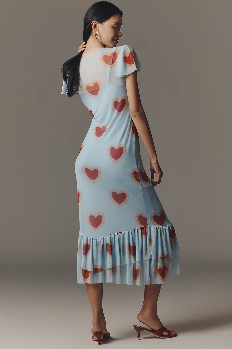 Never Fully Dressed Blue Heart Midi Dress