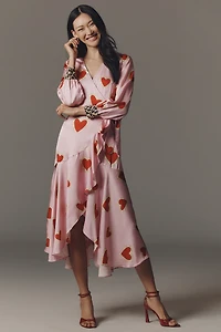 Never Fully Dressed Mesh Heart Wrap Maxi Dress