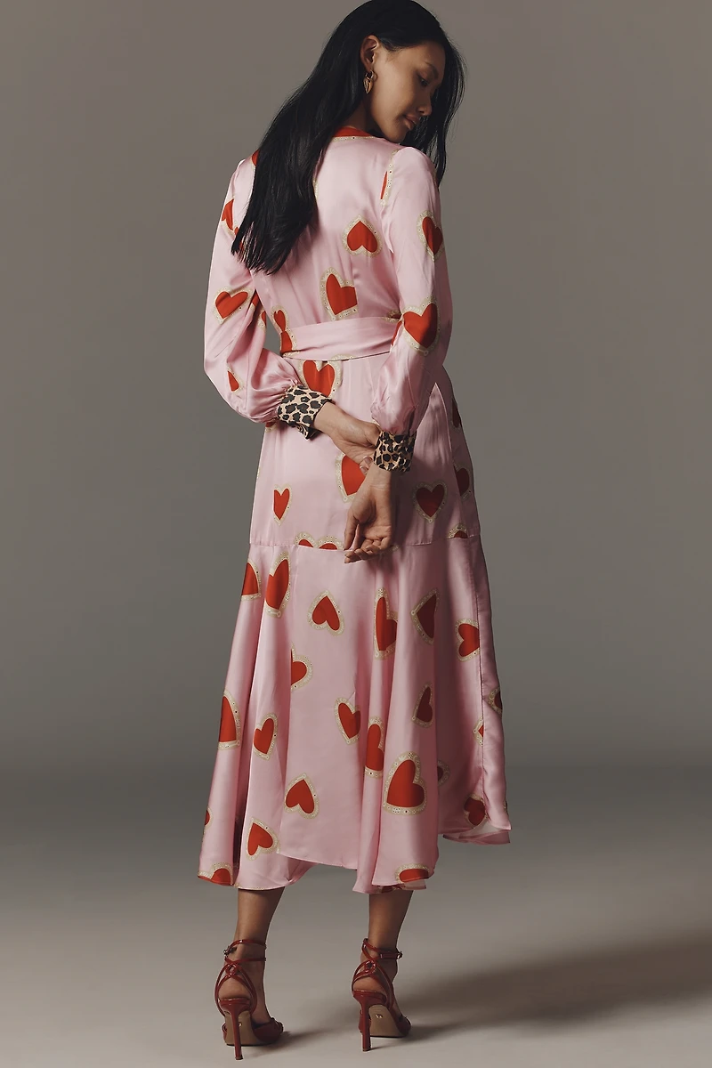 Never Fully Dressed Mesh Heart Wrap Maxi Dress