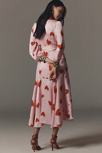 Never Fully Dressed Mesh Heart Wrap Maxi Dress