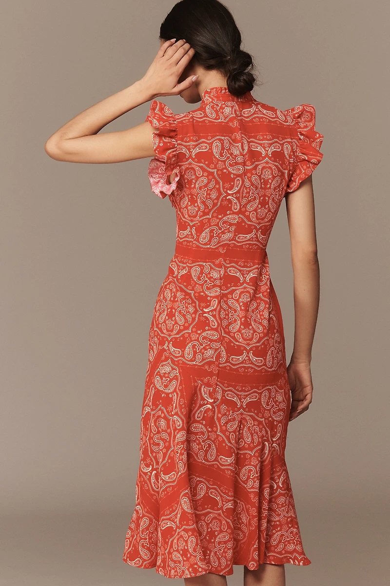 Never Fully Dressed Bandana Puff-Sleeve Maxi Dress