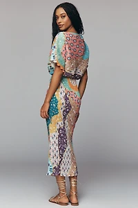 Never Fully Dressed Tilly Short-Sleeve Off-Shoulder Maxi Dress