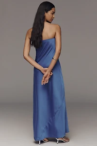 Fleur Strapless Satin Maxi Slip Dress