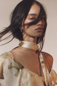 By Anthropologie Asymmetric Scarf Slip Dress