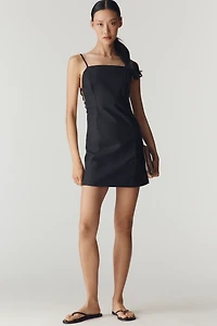 By Anthropologie Smocked Linen Blend Mini Dress