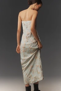 By Anthropologie Brocade Strapless Maxi Dress