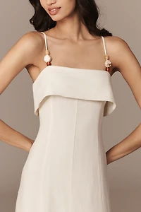 By Anthropologie Beaded-Strap A-Line Midi Dress